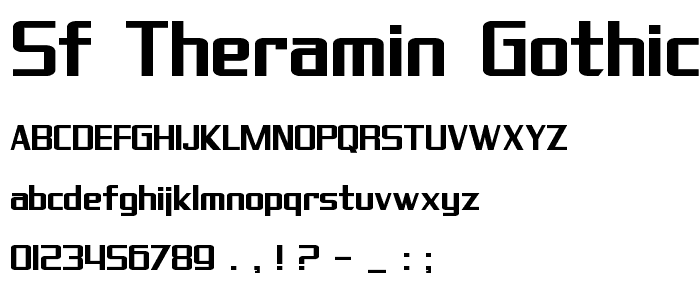 SF Theramin Gothic Bold font